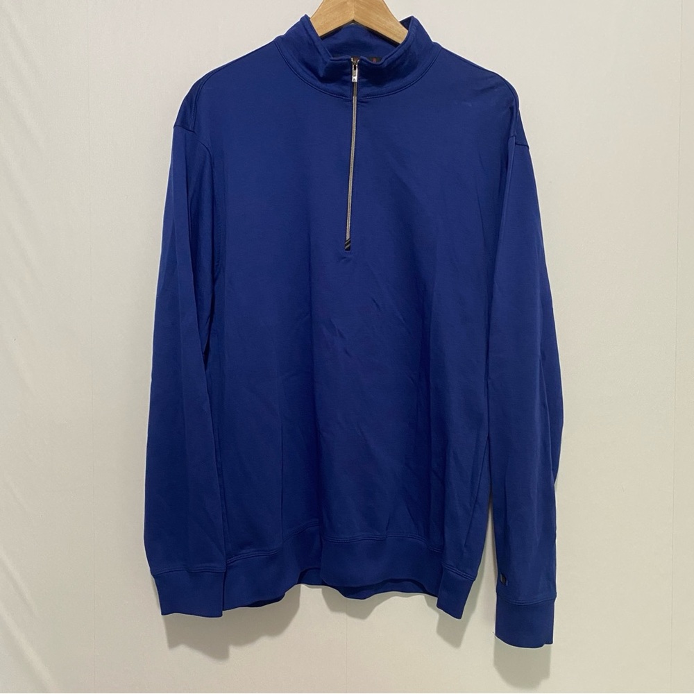 Tiger Woods Collection Quarter Zip Pullover‎ Blue Golf Mens Large